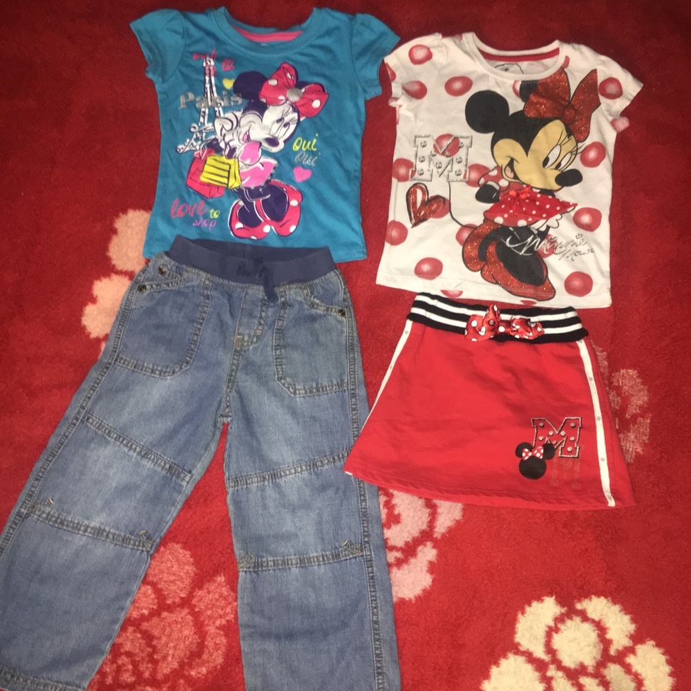 3 Piece Disney & Jeans Set $35 Girls 4T